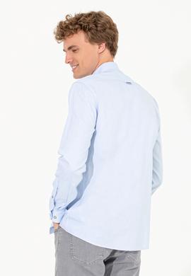 Erkek Açık Mavi Uzun Kollu Basic Gömlek - 50256694010