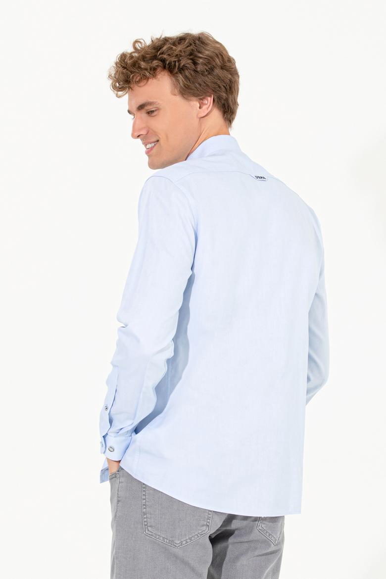 Erkek Açık Mavi Uzun Kollu Basic Gömlek - 50256694010