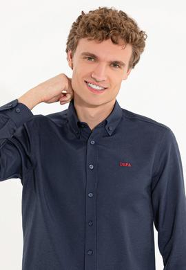 Erkek Lacivert Uzun Kollu Basic Gömlek - 50262491009