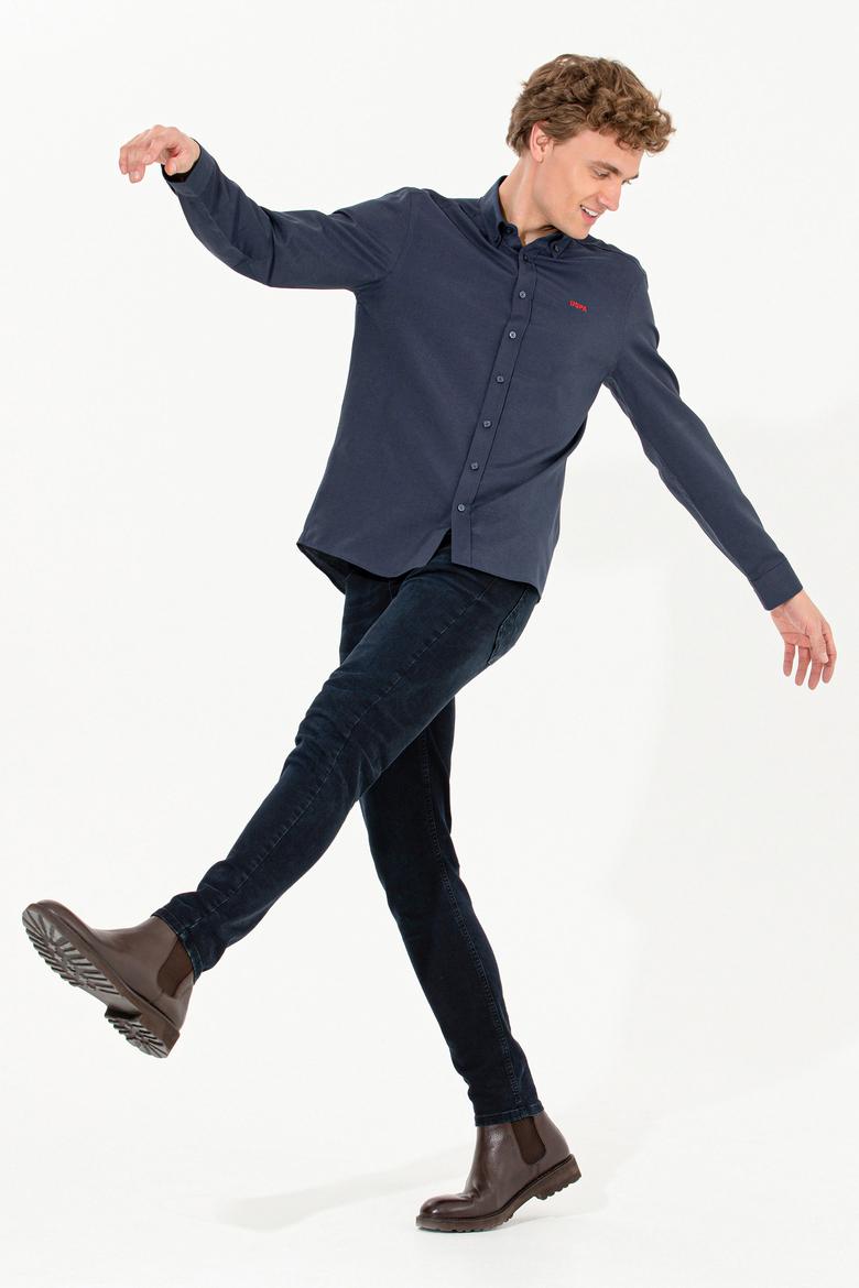 Erkek Lacivert Uzun Kollu Basic Gömlek - 50262491009