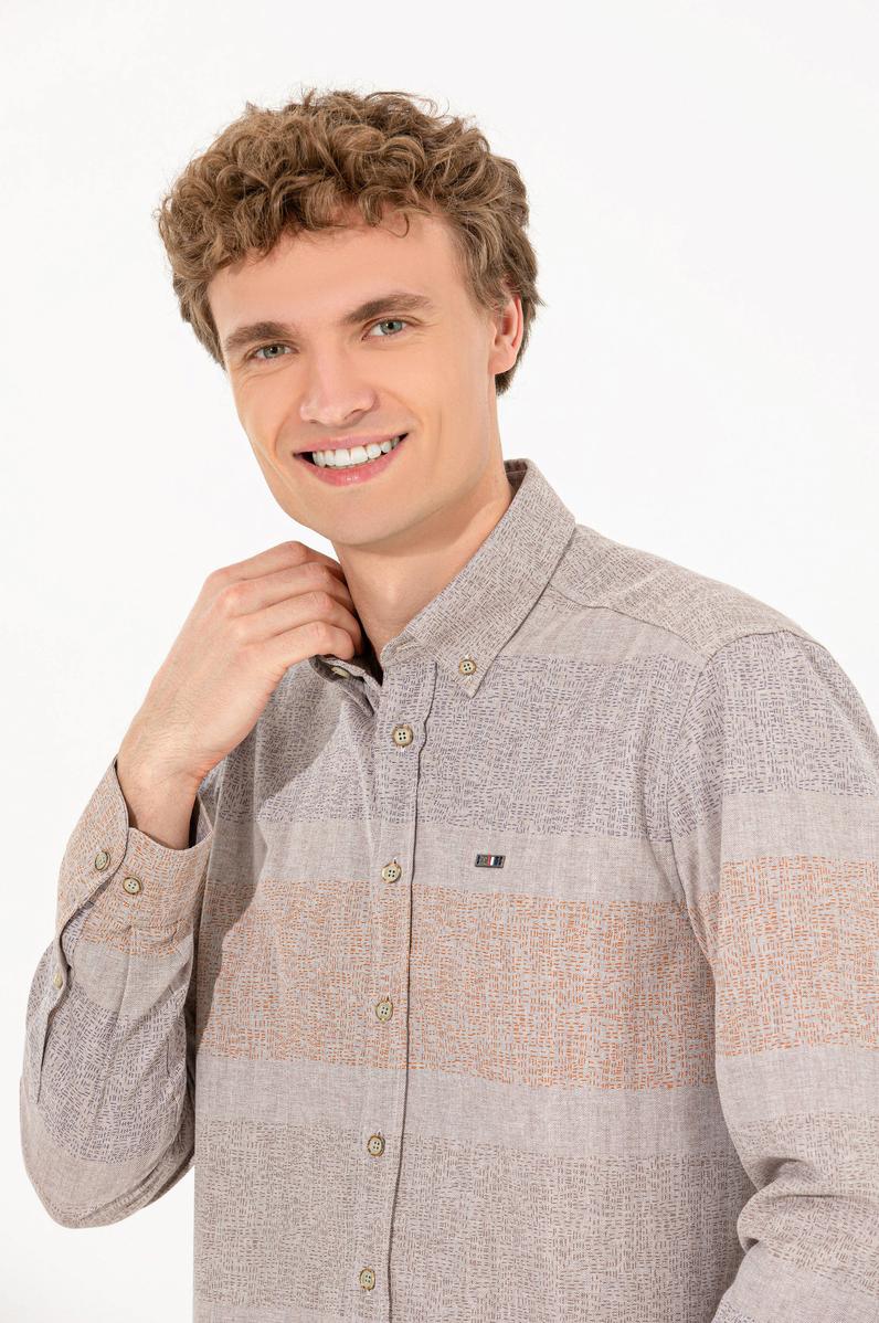 Erkek Taş Uzun Kollu Gömlek