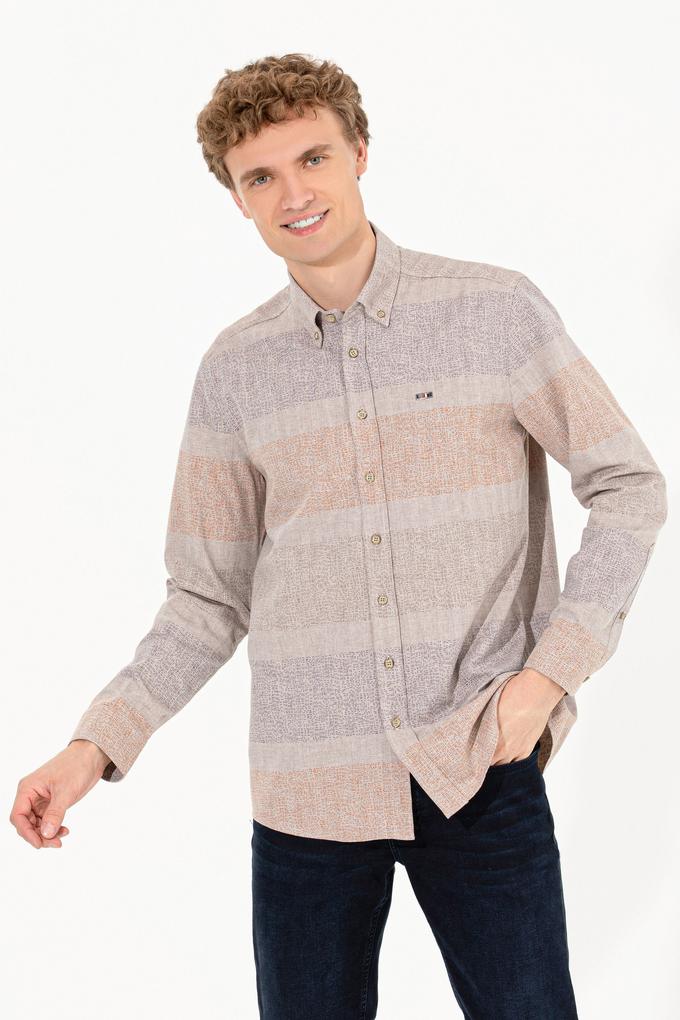 Erkek Taş Uzun Kollu Gömlek