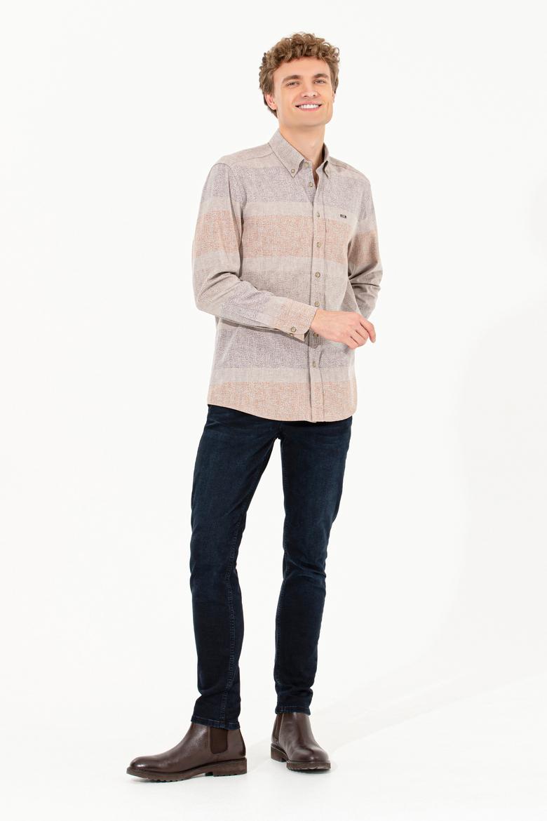 Erkek Taş Uzun Kollu Gömlek - 50254570014