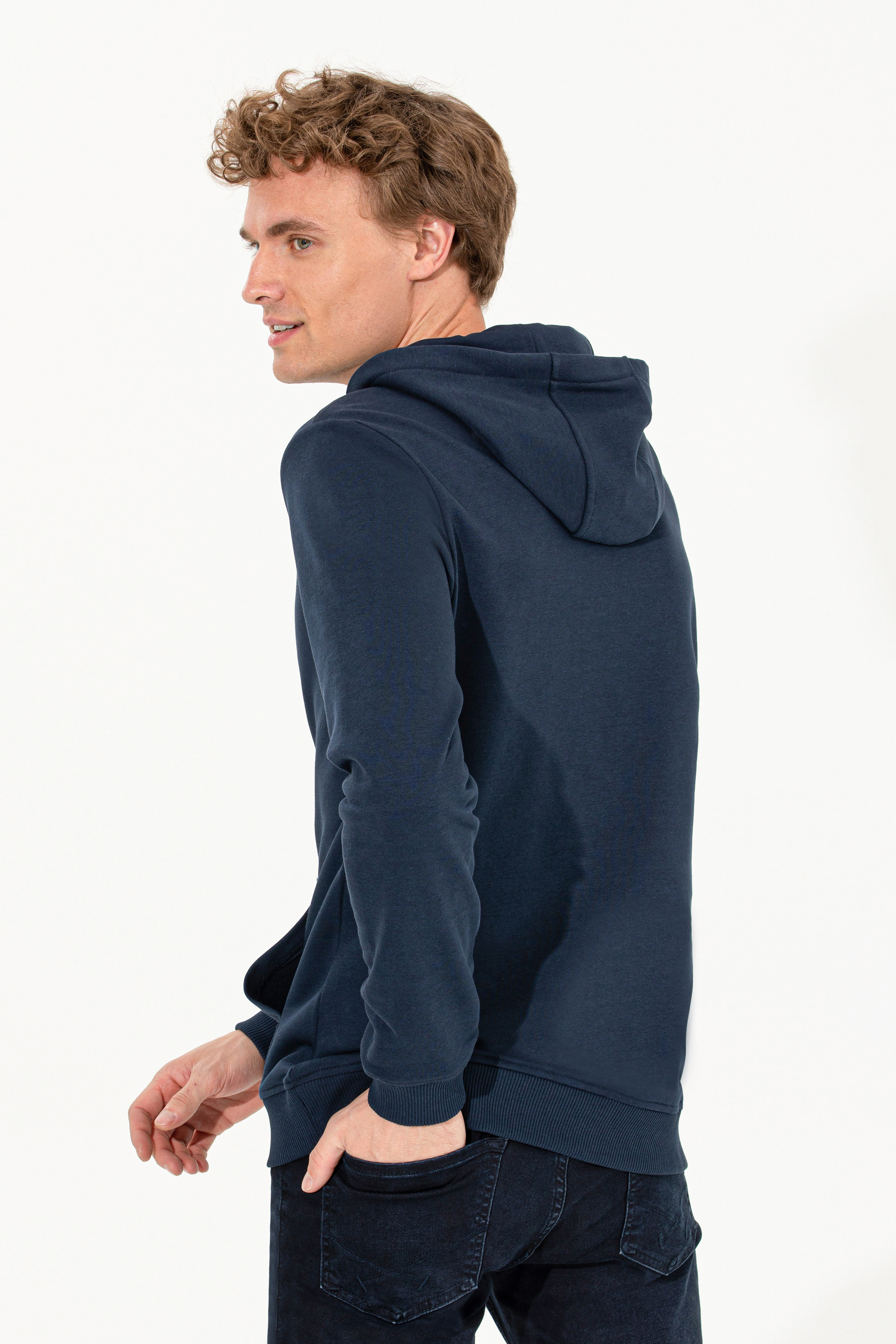 Erkek Lacivert Sweatshirt - Image 5