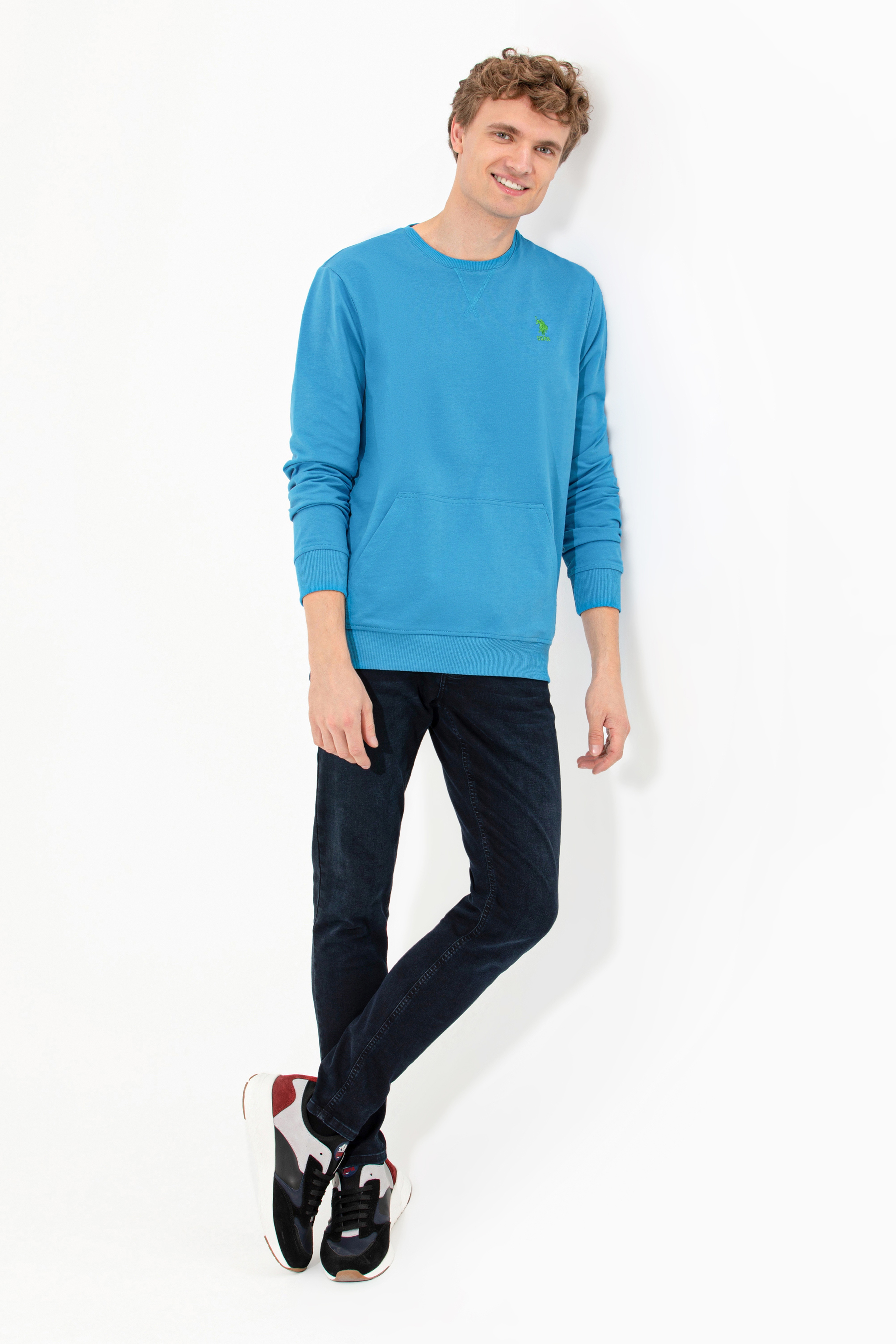 Erkek Kobalt Mavi Sweatshirt - Image 4