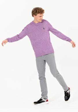 Erkek Menekşe Bisiklet Yaka Triko Kazak - 50256668009