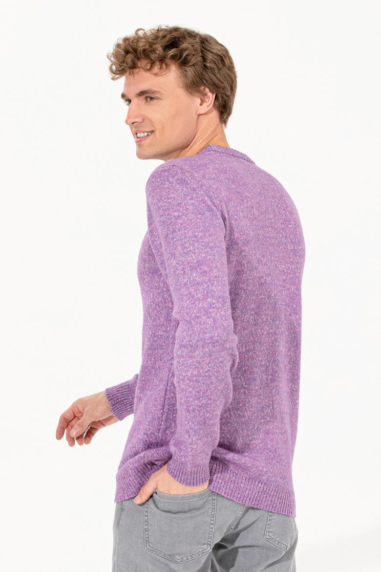 Erkek Menekşe Bisiklet Yaka Triko Kazak - 50256668009