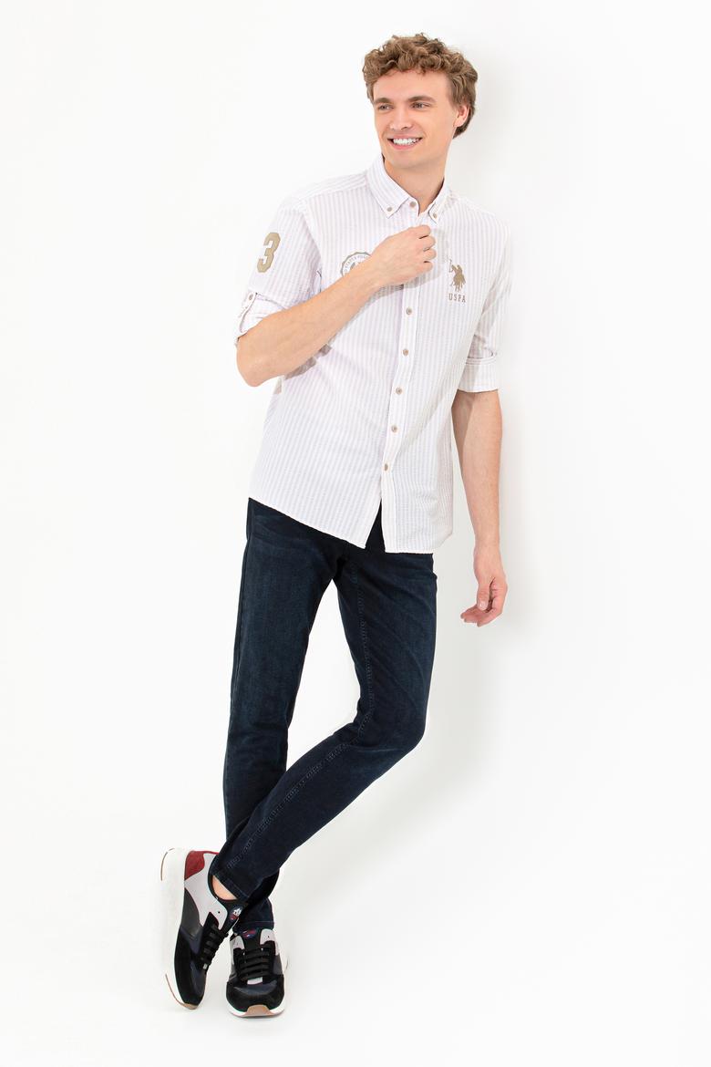 Erkek Taş Çizgili Beyaz Gömlek - 50256942008