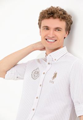 Erkek Taş Çizgili Beyaz Gömlek - 50256942008