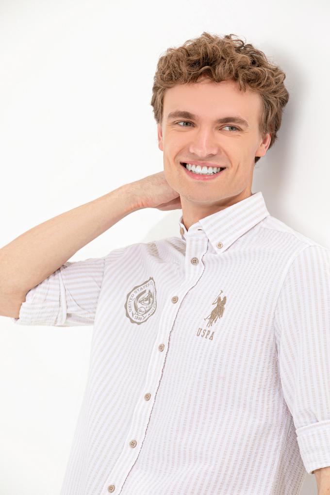 Erkek Taş Çizgili Beyaz Gömlek