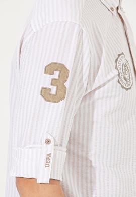 Erkek Taş Çizgili Beyaz Gömlek - 50256942008