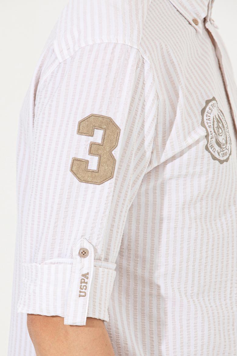 Erkek Taş Çizgili Beyaz Gömlek - 50256942008