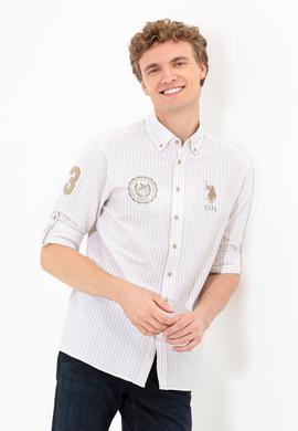 Erkek Taş Çizgili Beyaz Gömlek - 50256942008