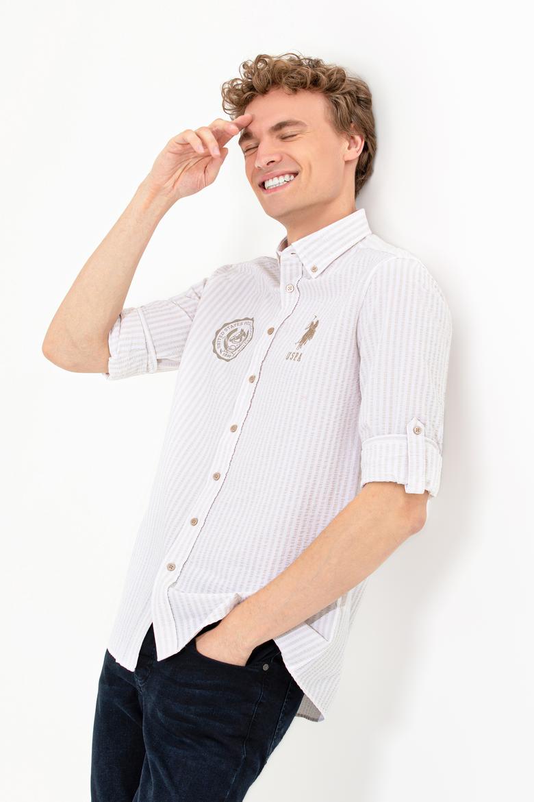 Erkek Taş Çizgili Beyaz Gömlek - 50256942008