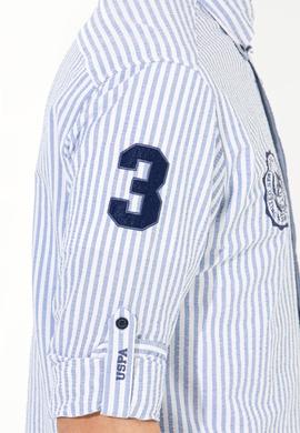 Erkek Royal Blue Düğmeli Yaka Gömlek Uzunkol - 50256942012