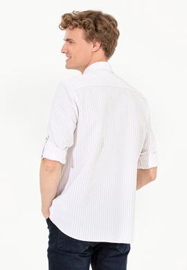 Erkek Taş Çizgili Beyaz Gömlek - 50256942008