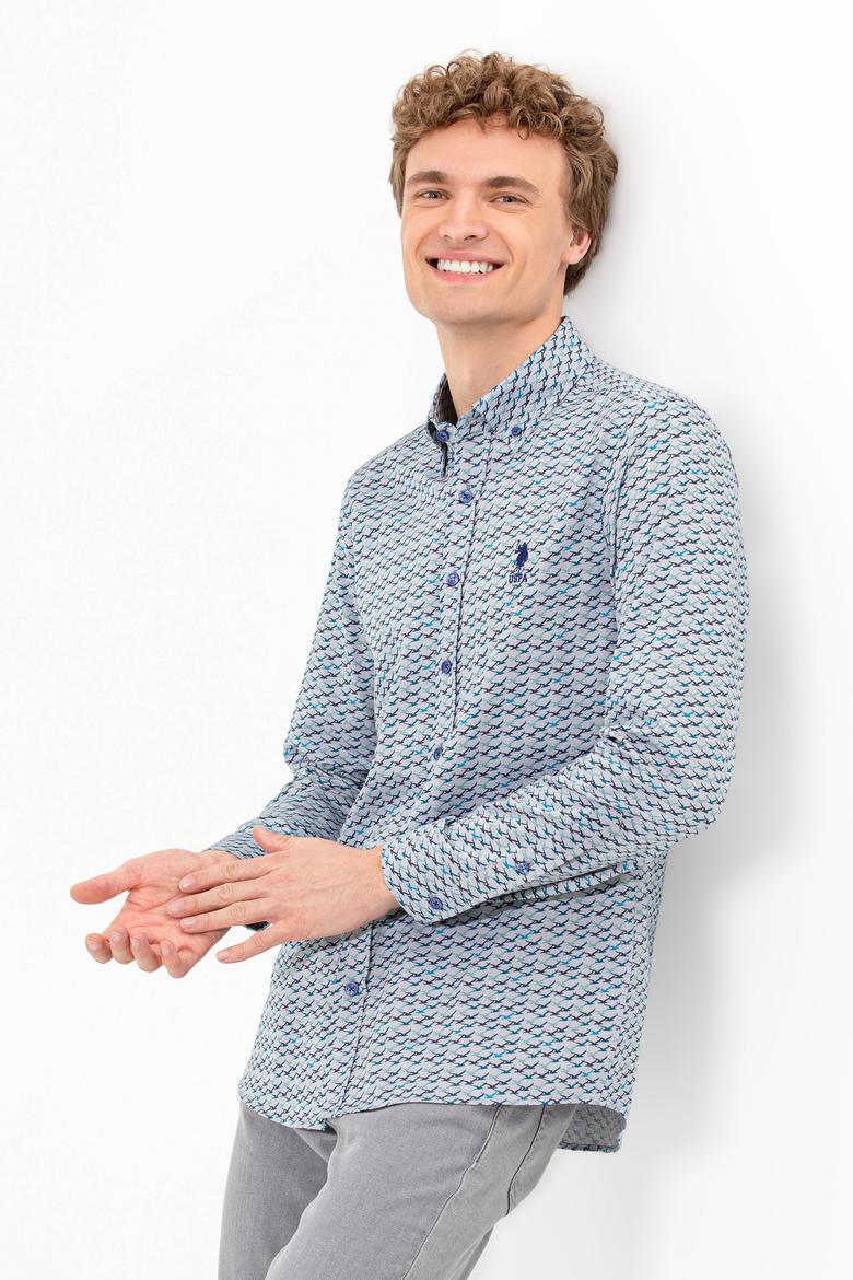 Erkek Mavi Uzun Kollu Gömlek - 50254083028