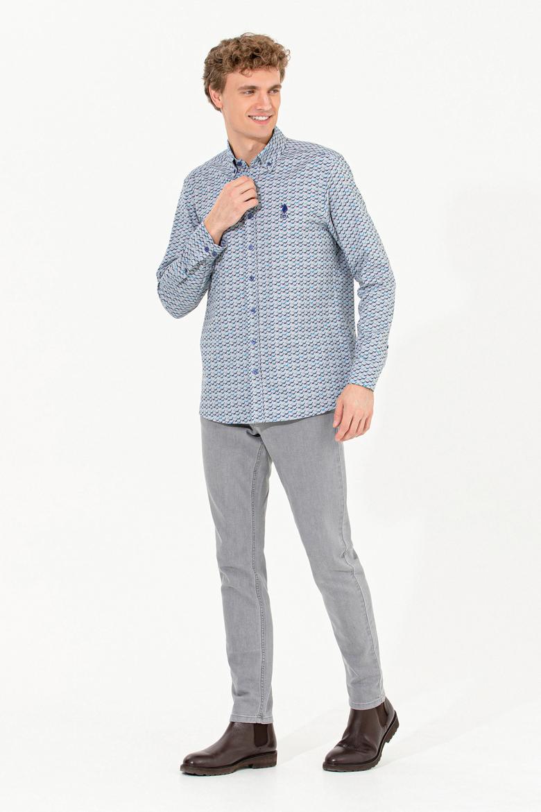 Erkek Mavi Uzun Kollu Gömlek - 50254083028