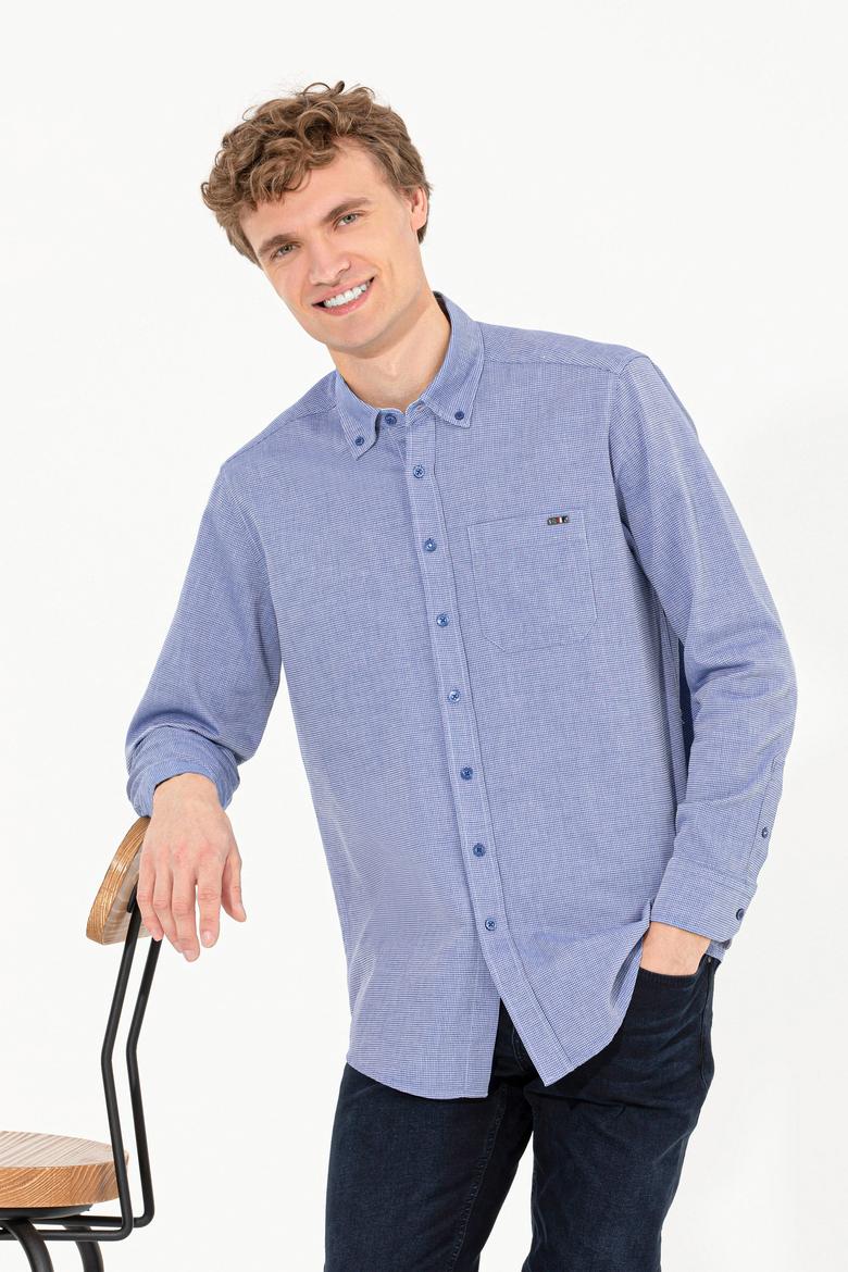 Erkek Mavi Uzun Kollu Gömlek - 50256988030