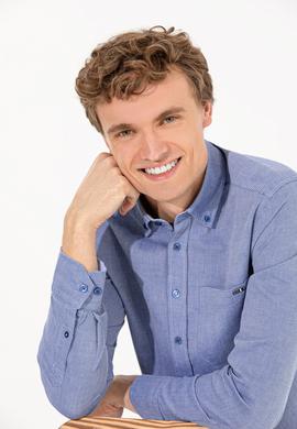 Erkek Mavi Uzun Kollu Gömlek - 50256988030