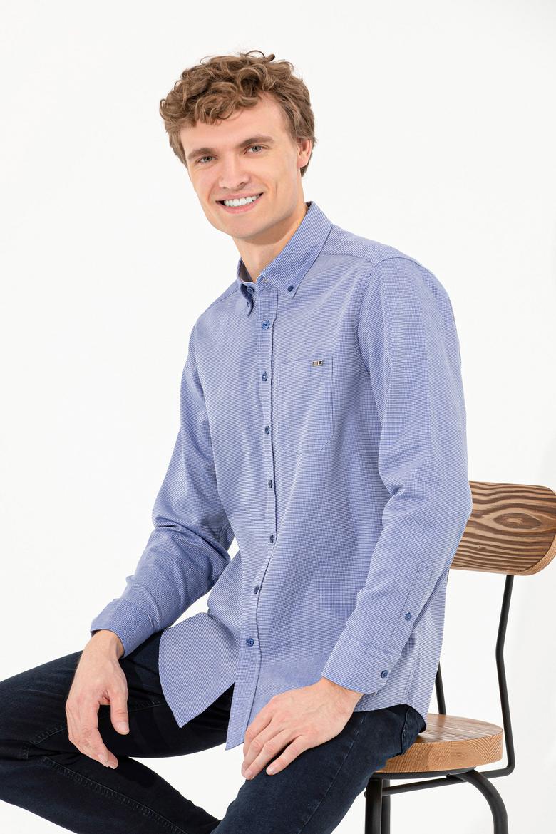 Erkek Mavi Uzun Kollu Gömlek - 50256988030
