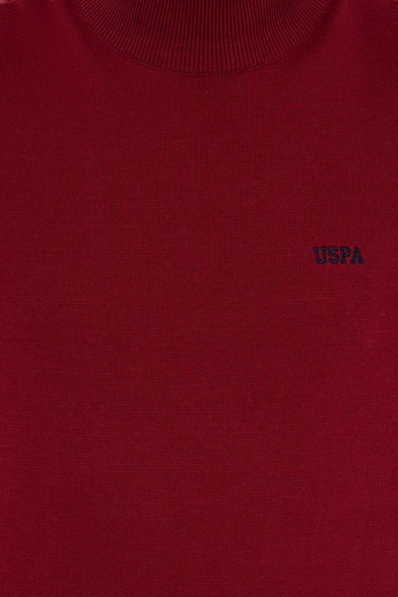 Erkek Bordo Balıkçı Yaka Basic Triko Kazak - 50257605018