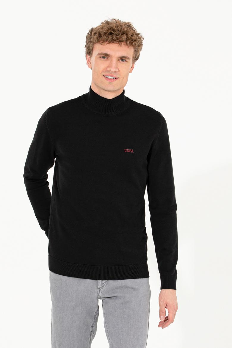 Erkek Siyah Balıkçı Yaka Basic Triko Kazak - 50257605025