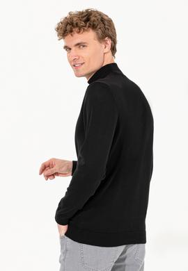 Erkek Siyah Balıkçı Yaka Basic Triko Kazak - 50257605025