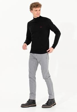 Erkek Siyah Balıkçı Yaka Basic Triko Kazak - 50257605025