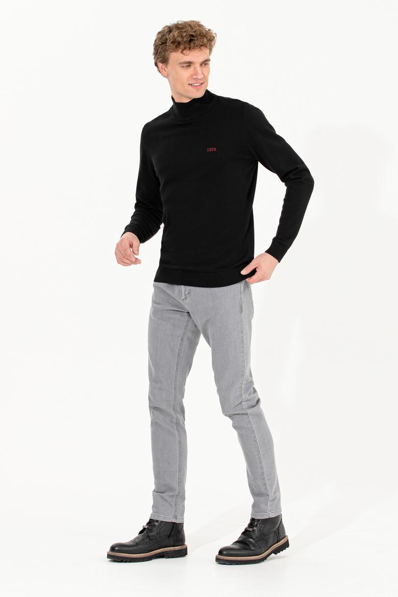 Erkek Siyah Balıkçı Yaka Basic Triko Kazak - 50257605025