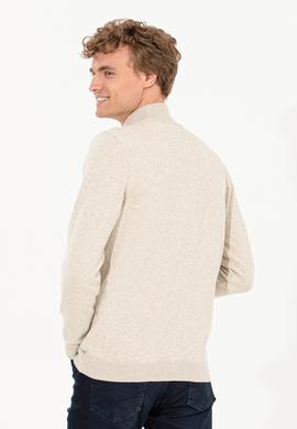 Erkek Taş Melanj Balıkçı Yaka Basic Triko Kazak - 50257605072