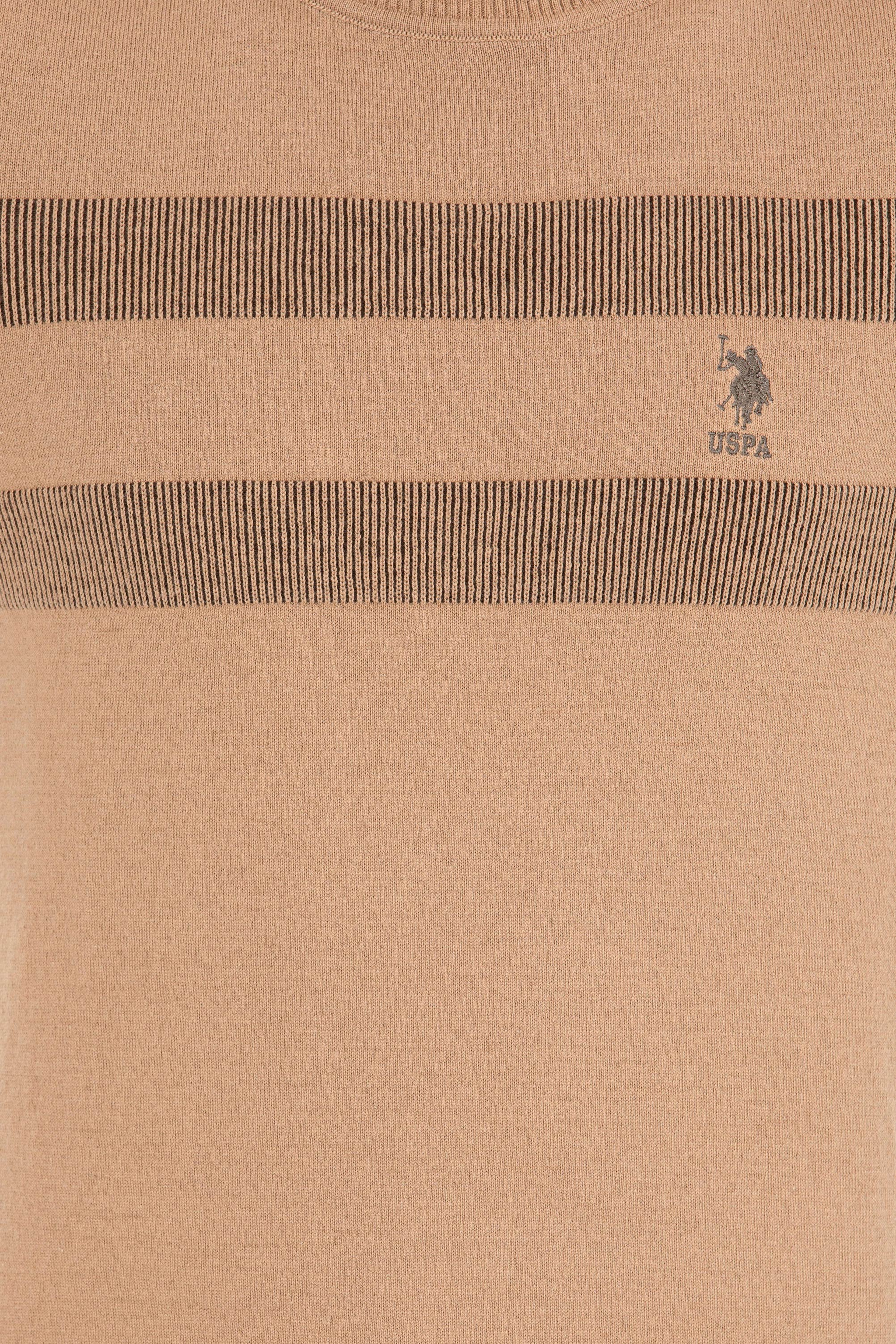 Erkek Camel Melanj Balıkçı Yaka Triko Kazak - Image 6