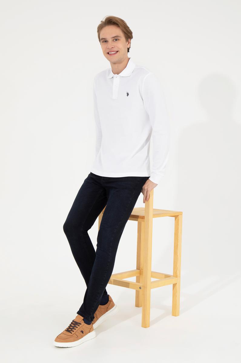 Erkek Beyaz Basic Sweatshirt