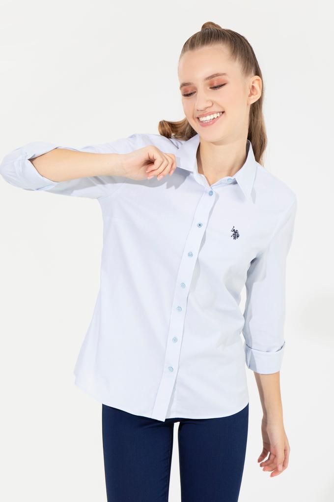 Kadın Açık Mavi Uzun Kollu Basic Gömlek