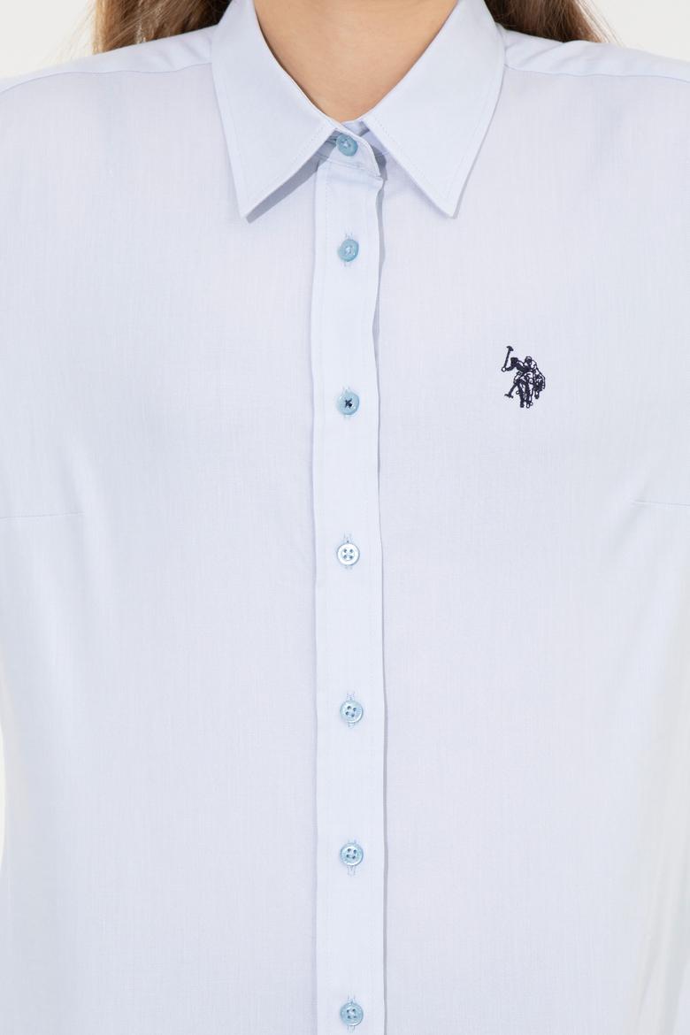 Kadın Açık Mavi Uzun Kollu Basic Gömlek - 50256716003