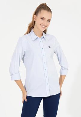 Kadın Açık Mavi Uzun Kollu Basic Gömlek - 50256716003