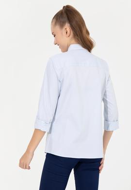 Kadın Açık Mavi Uzun Kollu Basic Gömlek - 50256716003