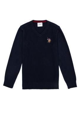 Erkek Çocuk Lacivert Bisiklet Yaka Triko Kazak - 50255664018