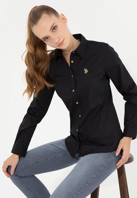 Kadın Siyah Uzun Kollu Basic Gömlek - 50256721030