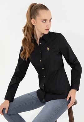 Kadın Siyah Uzun Kollu Basic Gömlek - 50256721030