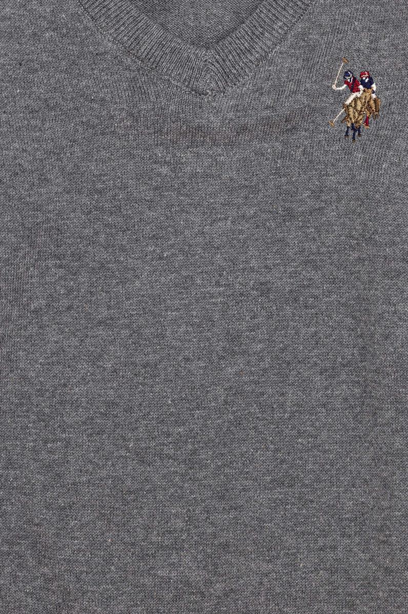 Erkek Çocuk Gri Melanj Bisiklet Yaka Triko Kazak