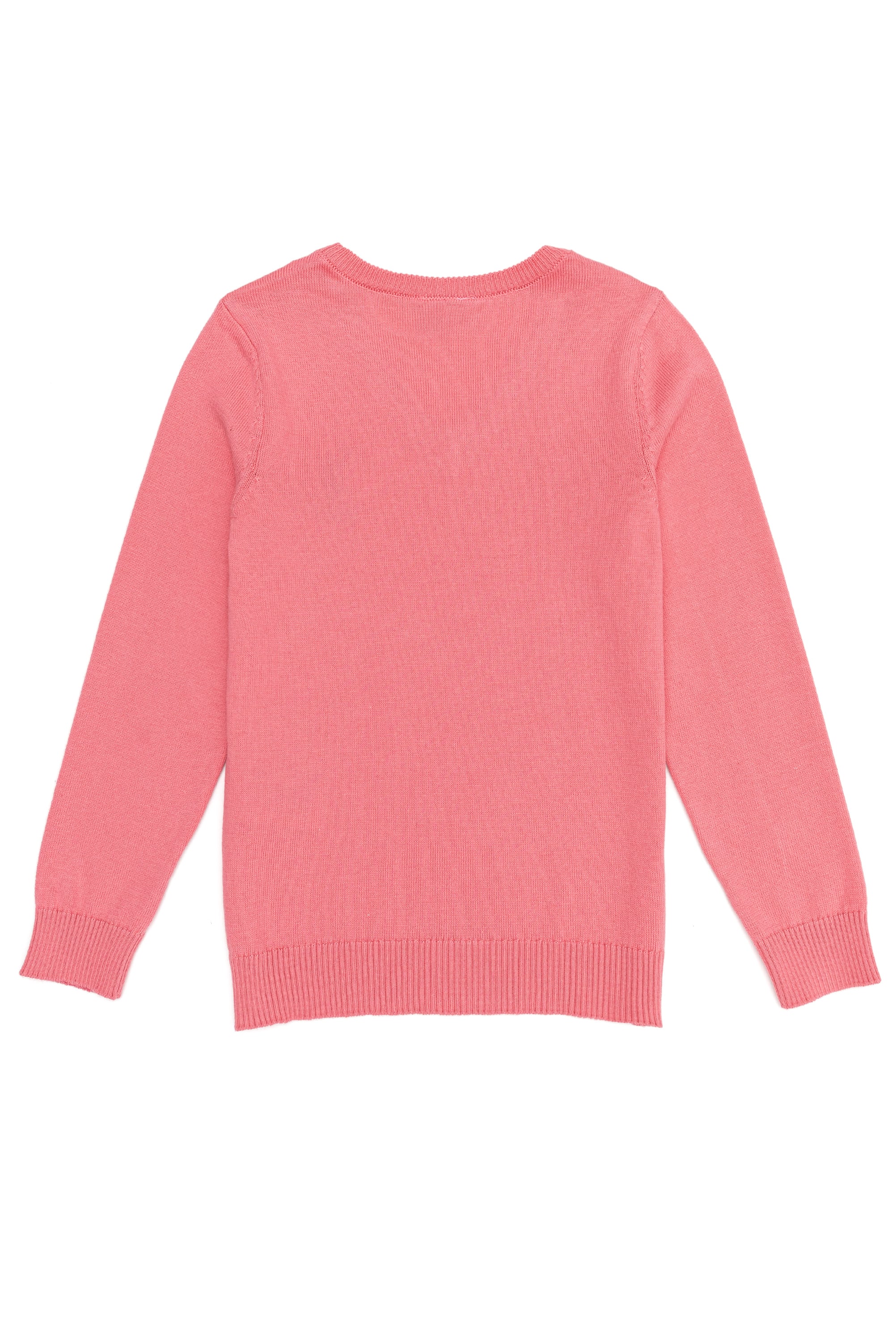 Kız Çocuk Açık Pembe Basic Kazak - Image 2