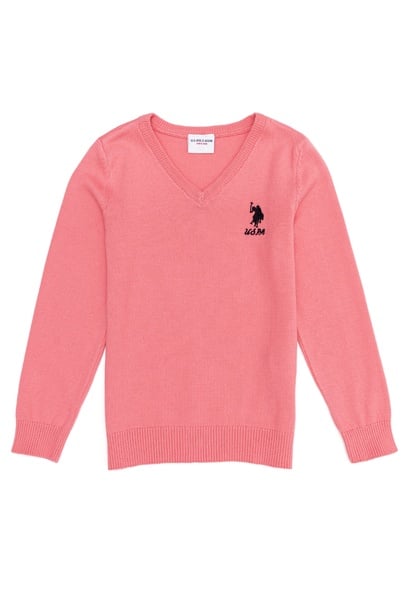 Kız Çocuk Açık Pembe Basic Kazak