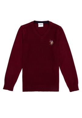 Erkek Çocuk Bordo Bisiklet Yaka Triko Kazak - 50255664005