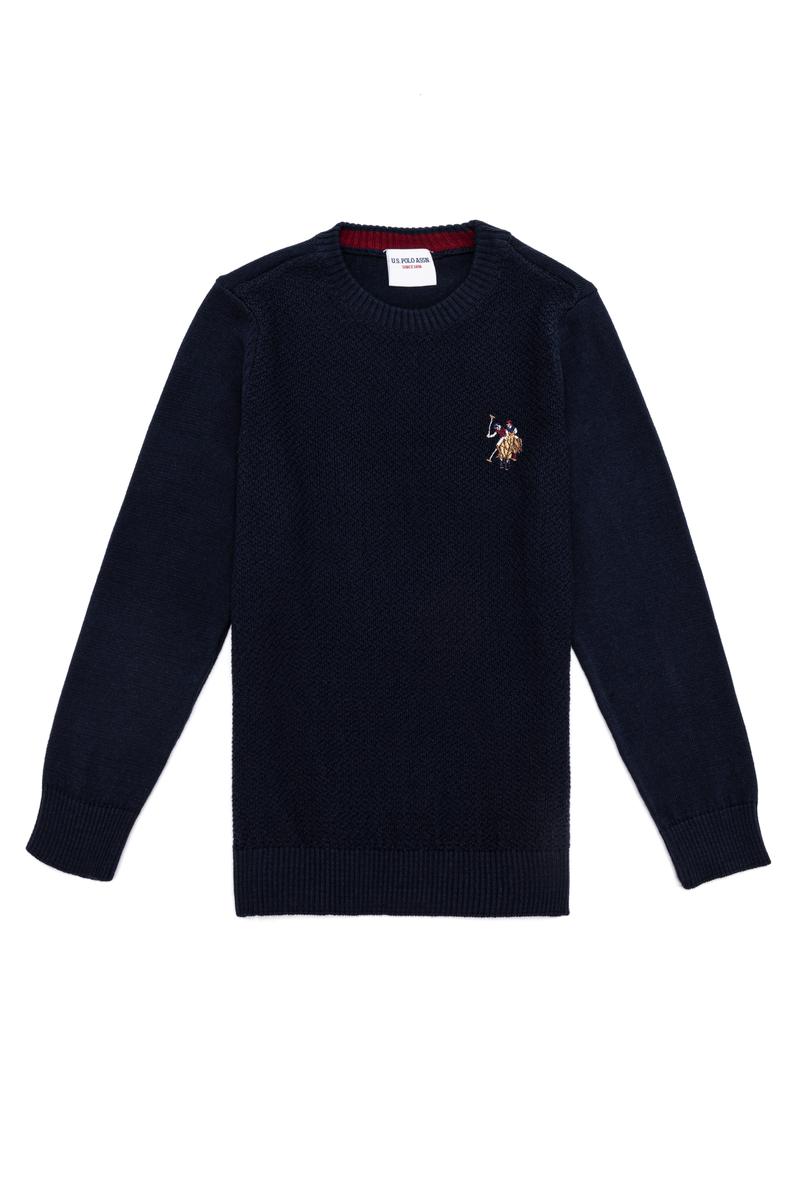 Erkek Çocuk Lacivert Bisiklet Yaka Triko Kazak