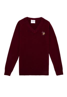 Erkek Çocuk Bordo Bisiklet Yaka Triko Kazak - 50255777004