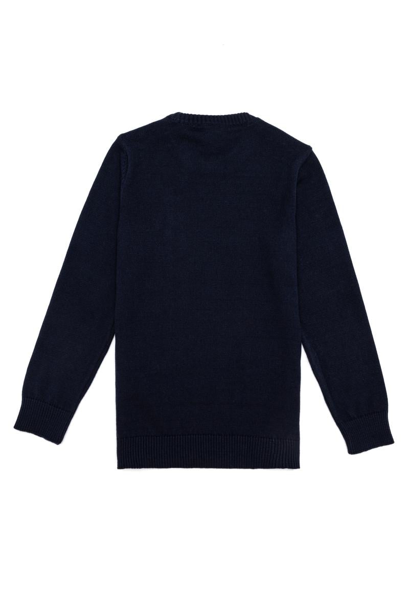 Erkek Çocuk Lacivert Bisiklet Yaka Triko Kazak