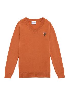 Erkek Çocuk Kiremit Bisiklet Yaka Triko Kazak - 50255777058