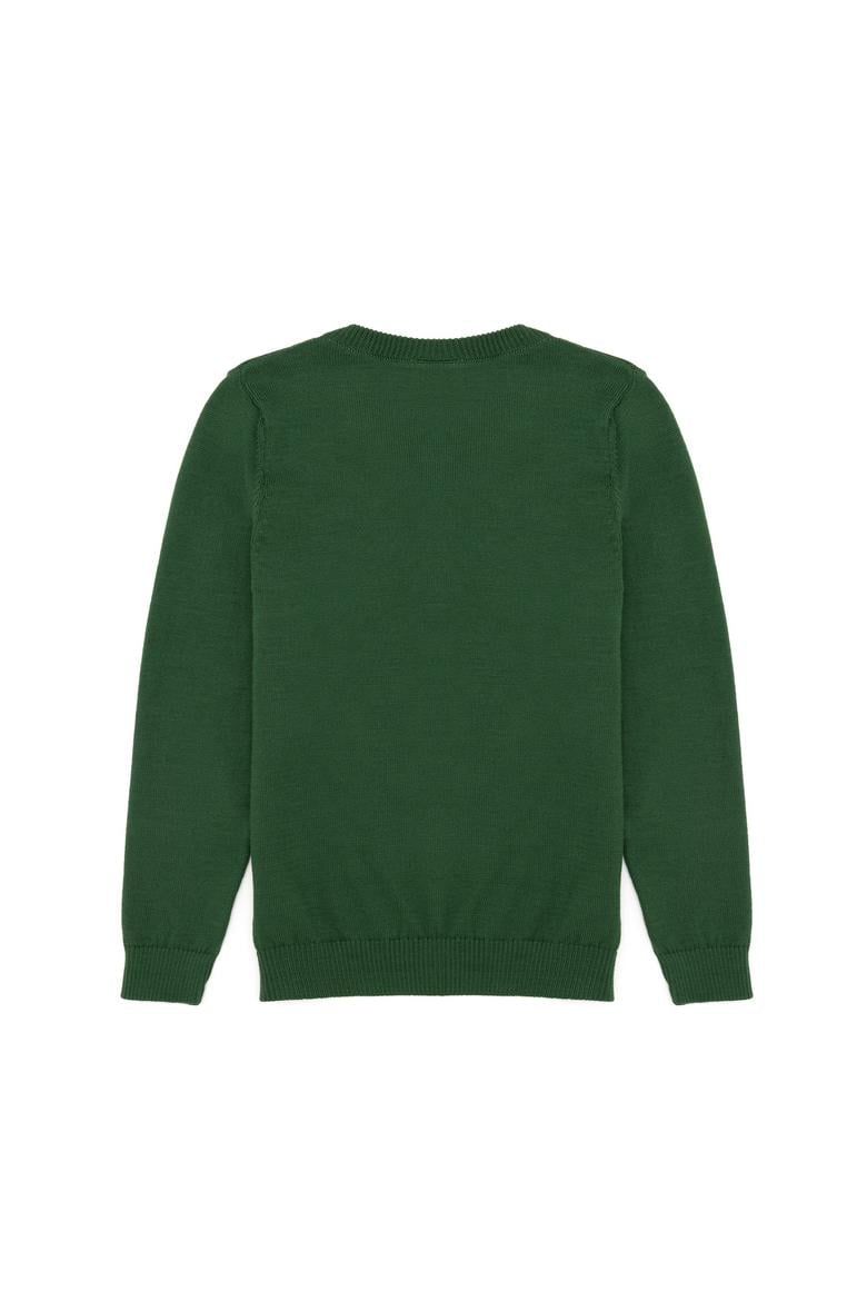 Erkek Çocuk Yeşil Bisiklet Yaka Triko Kazak - 50255777028