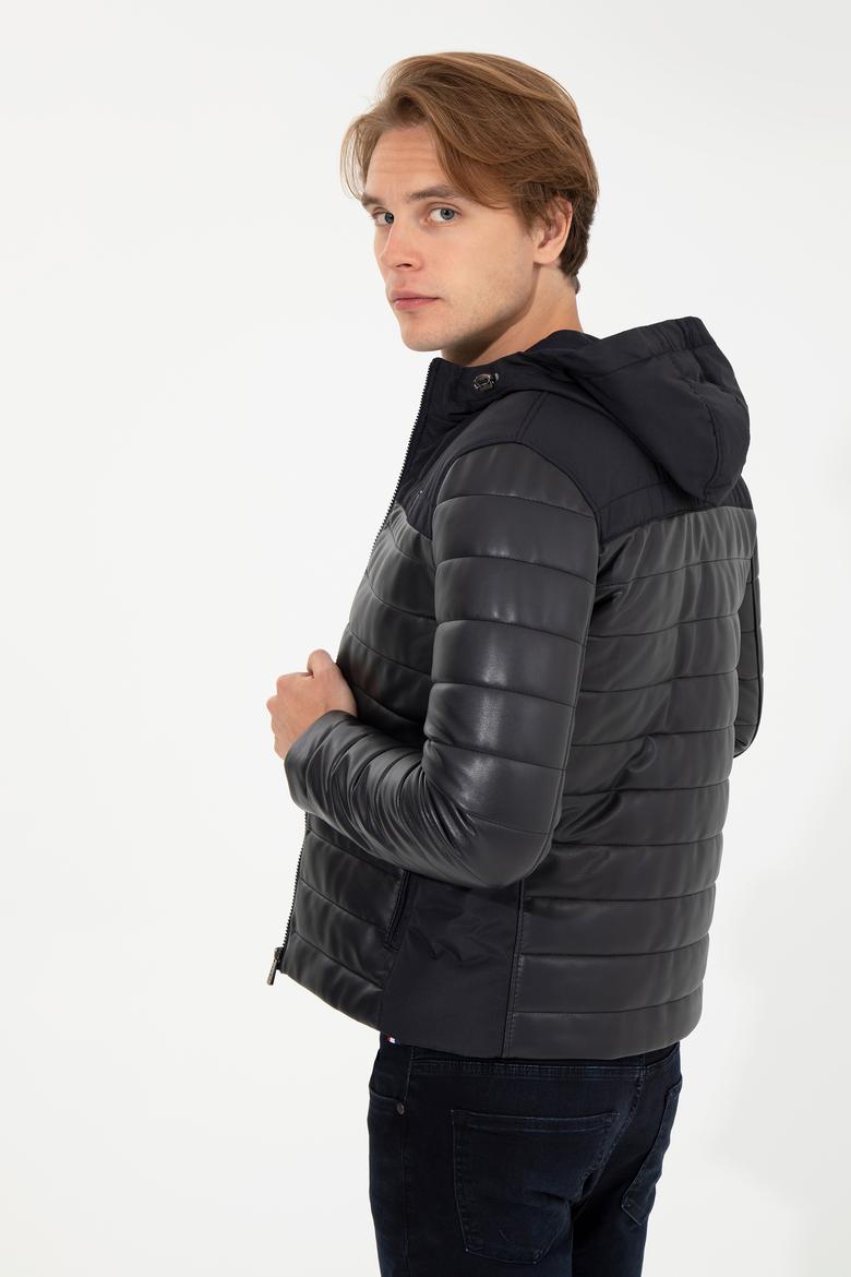 Erkek Lacivert Deri Ceket - 50259132016